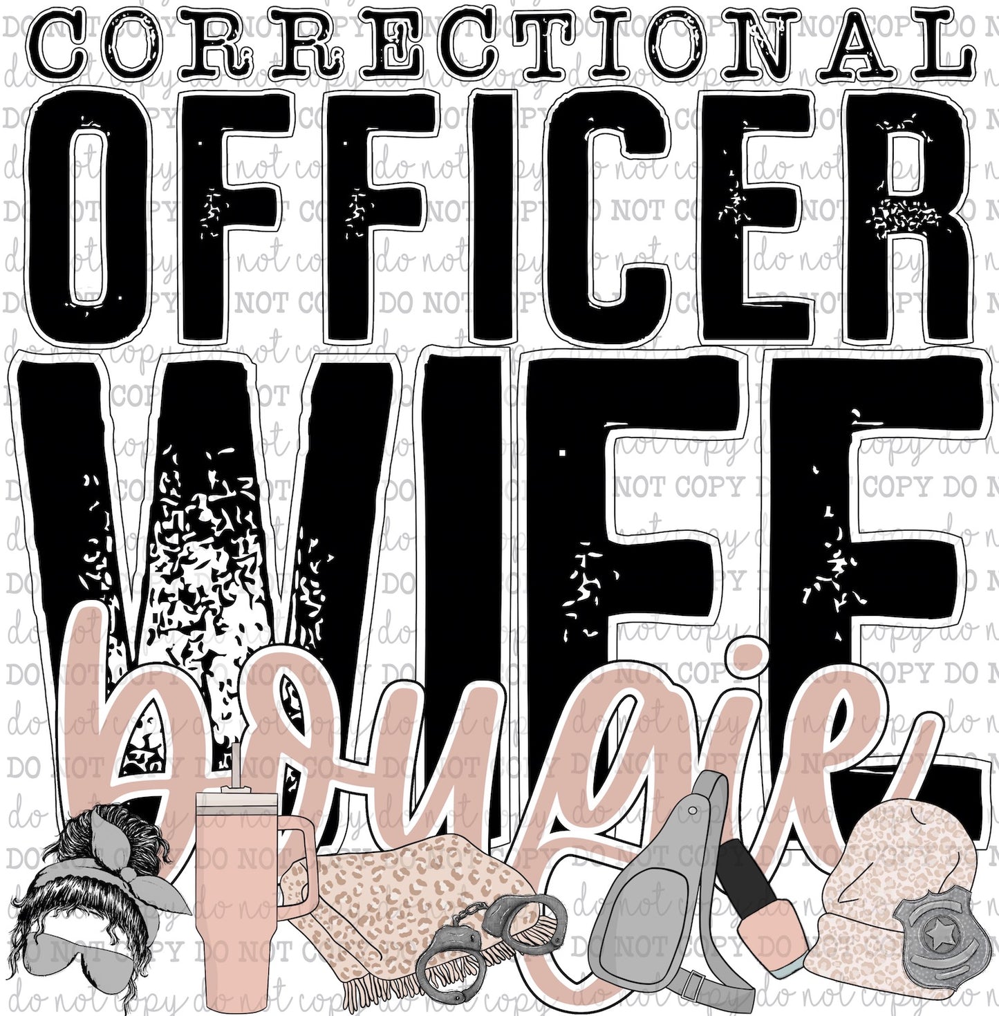 Correctional Officer Wife Bougie - Occupations / Women - Cheat Clear Waterslide™ or White Cast Sticker