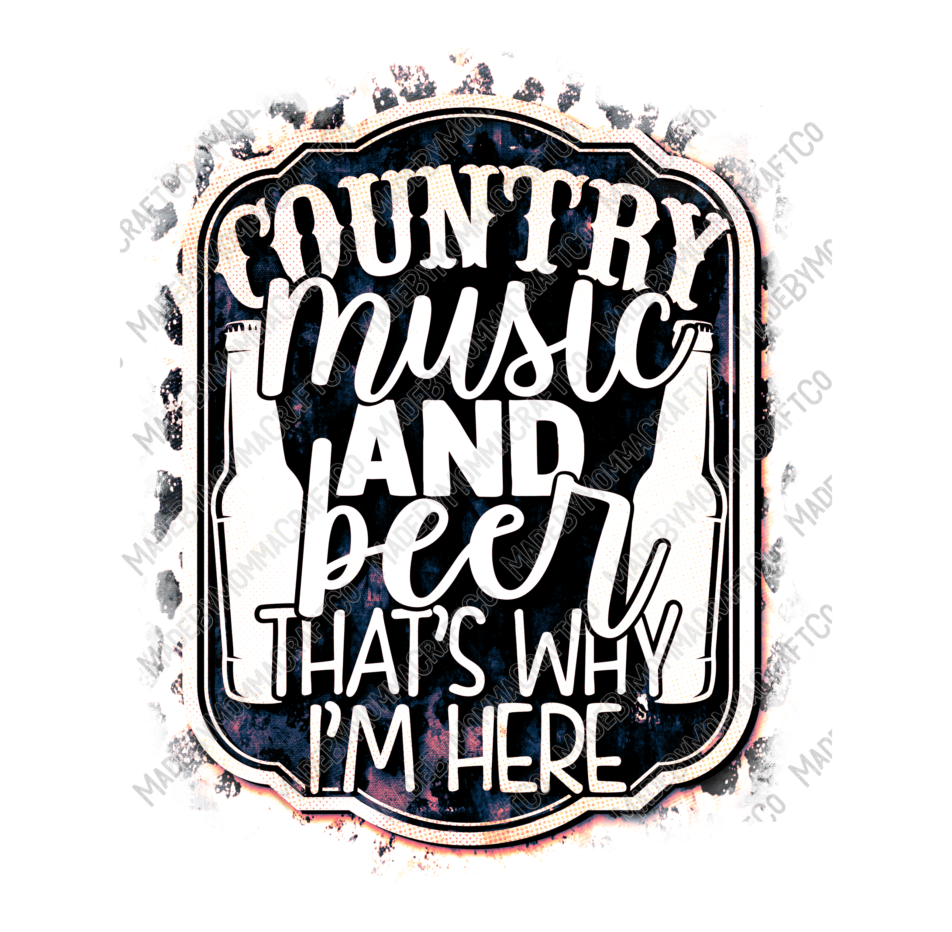 Country Music and Beer - Country Western - Cheat Clear Waterslide™ or White Cast Sticker