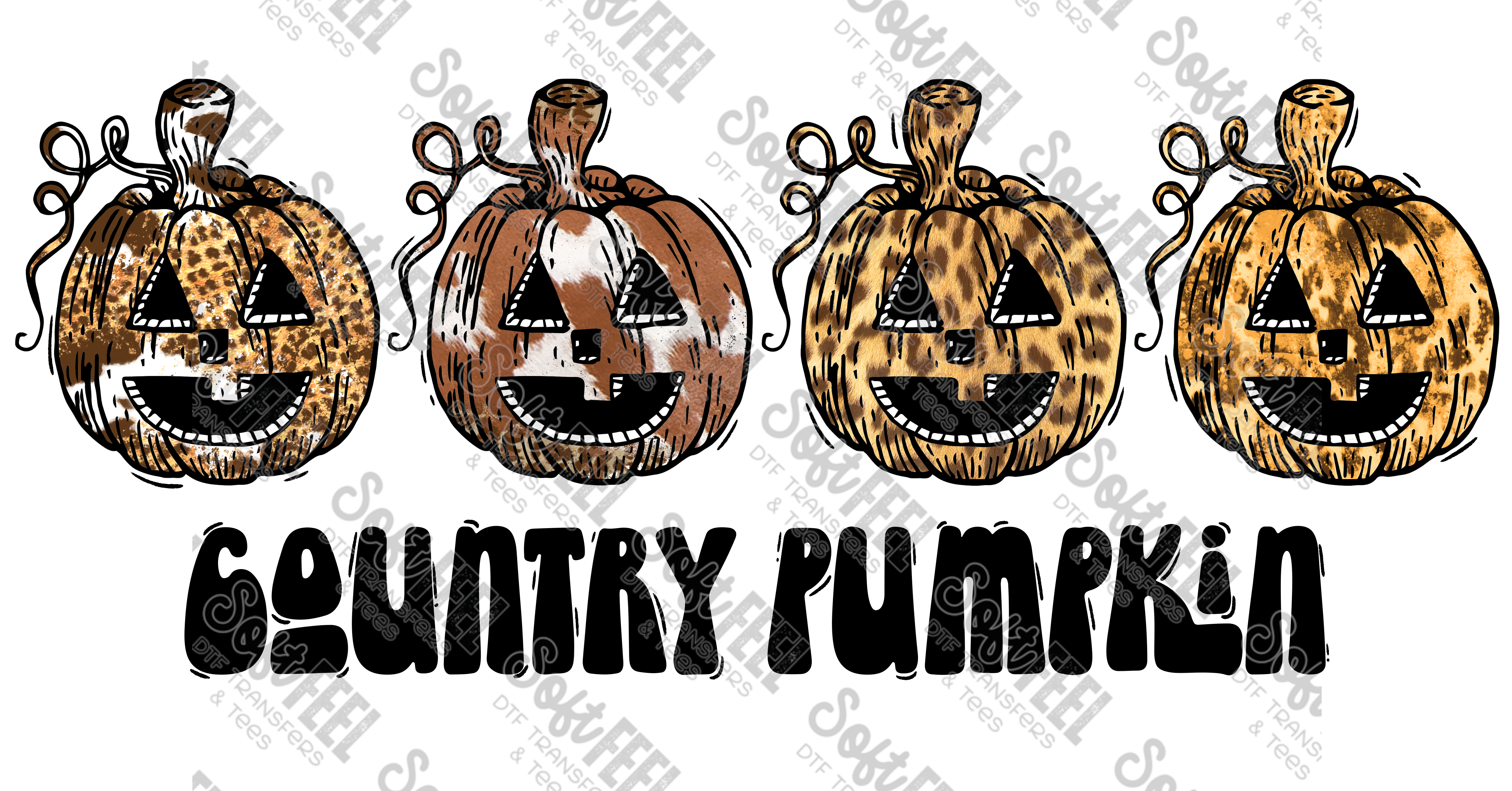 Country Pumpkin - Country Western / Fall - Direct To Film Transfer / DTF - Heat Press Clothing Transfer