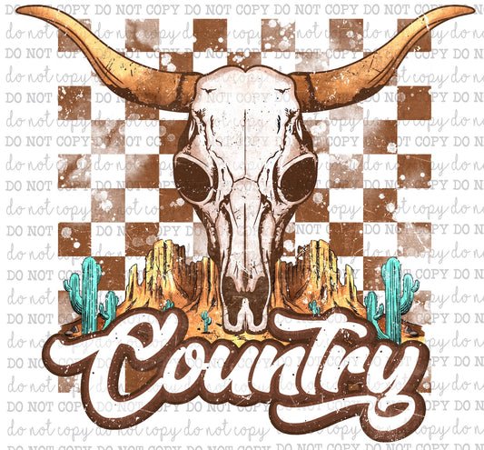 Country Skull - Country Western - Cheat Clear Waterslide™ or Cheat Clear Sticker Decal