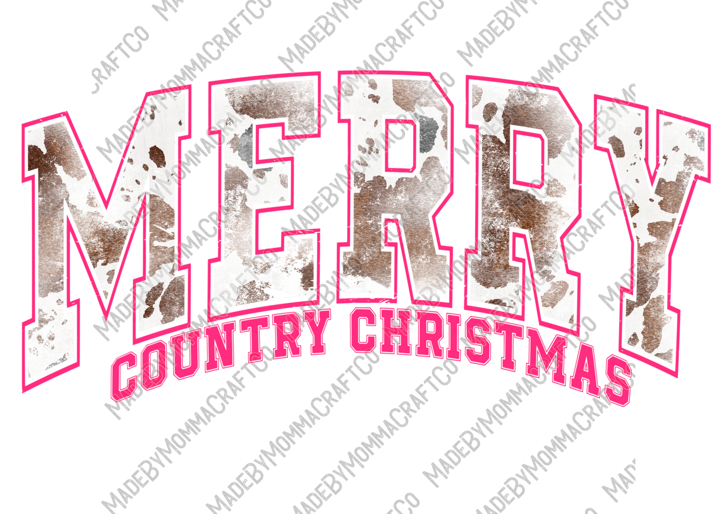 Merry Country Christmas - Cheat Clear Waterslide™ or White Cast Sticker