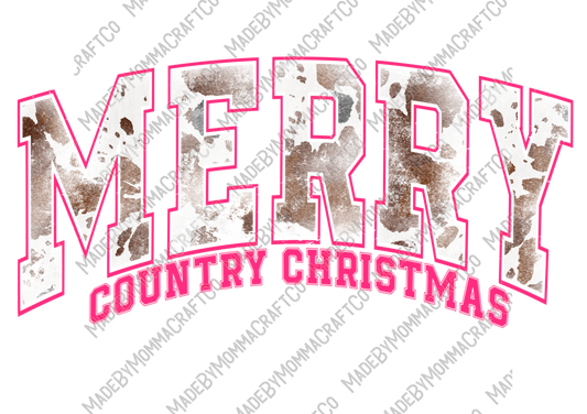 Merry Country Christmas - Cheat Clear Waterslide™ or White Cast Sticker