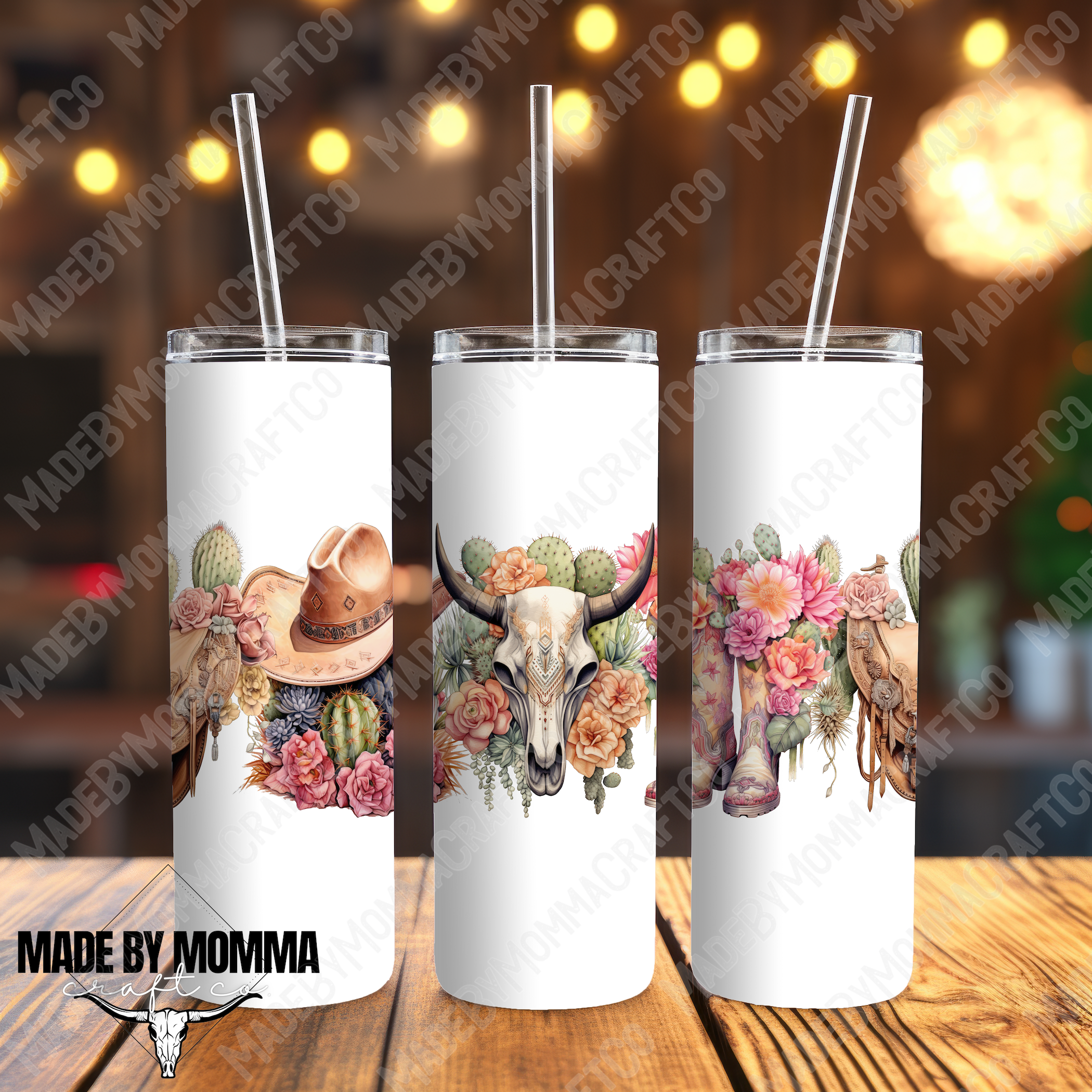Country Western Border UV DTF Tumbler Wrap