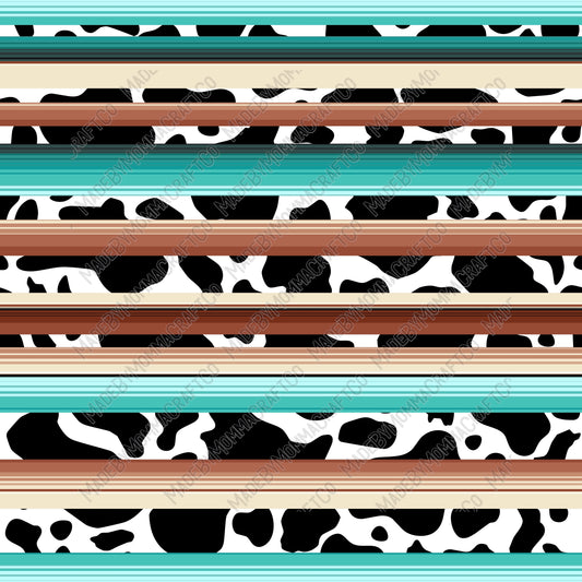 Cow Print Serape Digital Paper 17 - Vinyl Or Waterslide Seamless Wrap