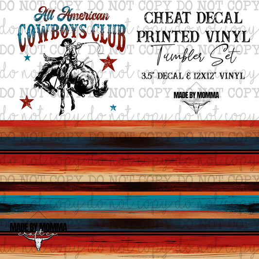 All American Cowboys Club Serape - Vinyl & Decal Tumbler Set