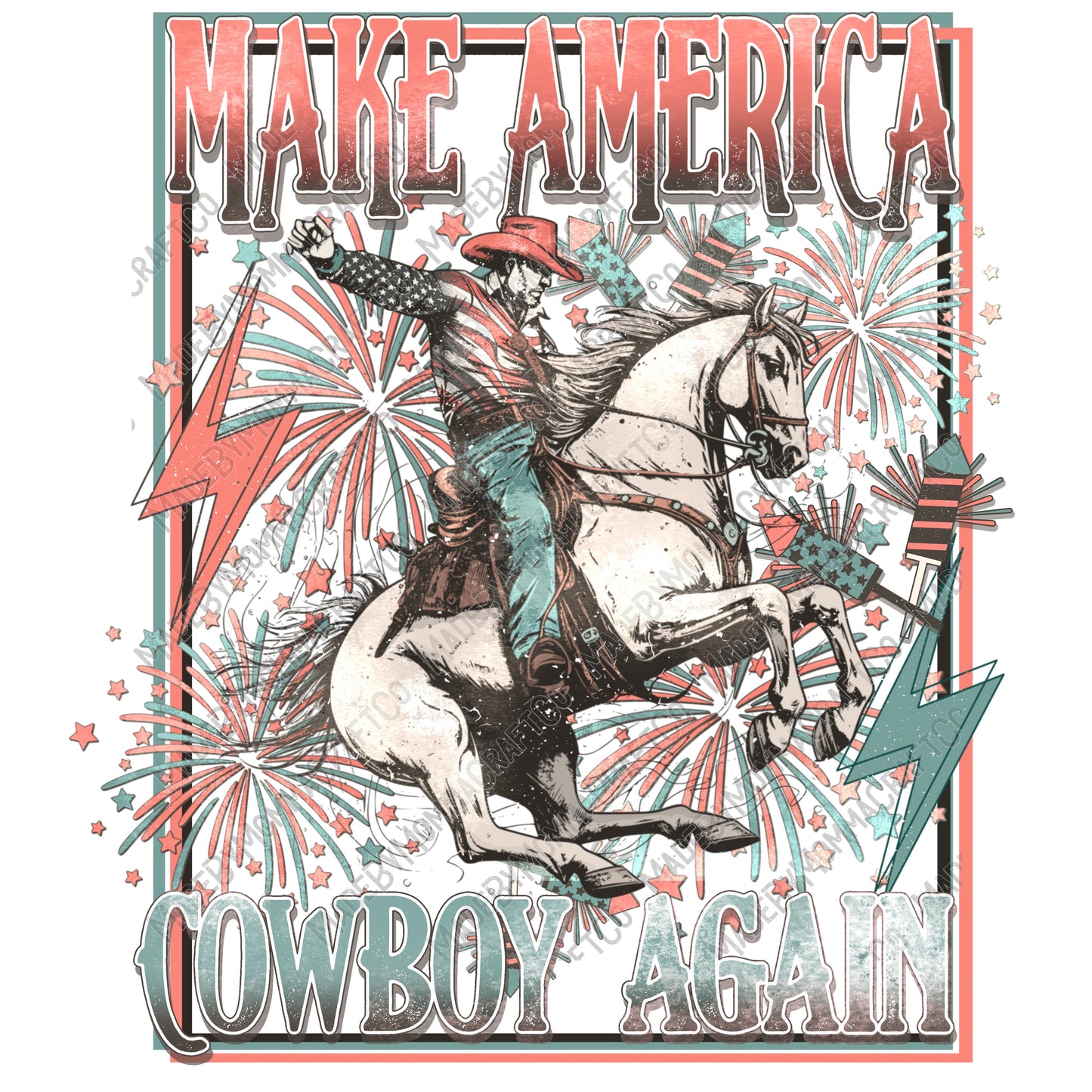 Make America Cowboy Again - Western - Cheat Clear Waterslide™ or White Cast Sticker