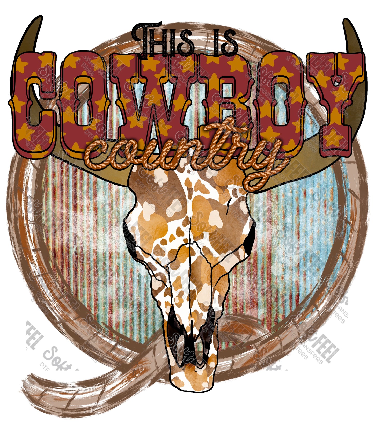 Cowboy Country 2 - Country Western - Direct To Film Transfer / DTF - Heat Press Clothing Transfer