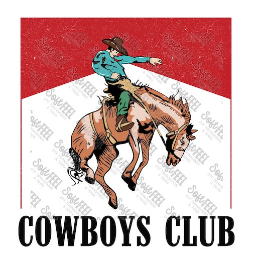 Cowboys Club - Youth / Men&#39;s / Western - Direct To Film Transfer / DTF - Heat Press Clothing Transfer