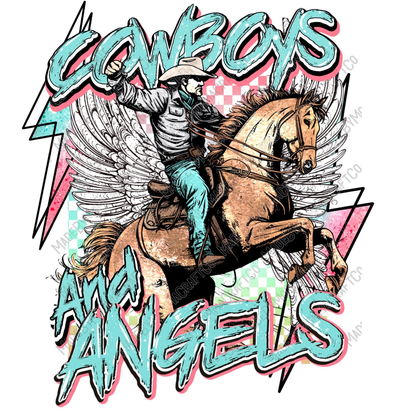 Cowboys and Angels Retro Neon - Cheat Clear Waterslide™ or White Cast Sticker