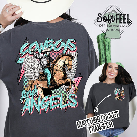 Cowboys and Angels - Women's / Music / Western - Direct To Film Transfer / DTF - Heat Press Clothing Transfer