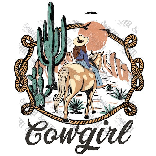Cowgirl - Women&#39;s / Western - Direct To Film Transfer / DTF - Heat Press Clothing Transfer