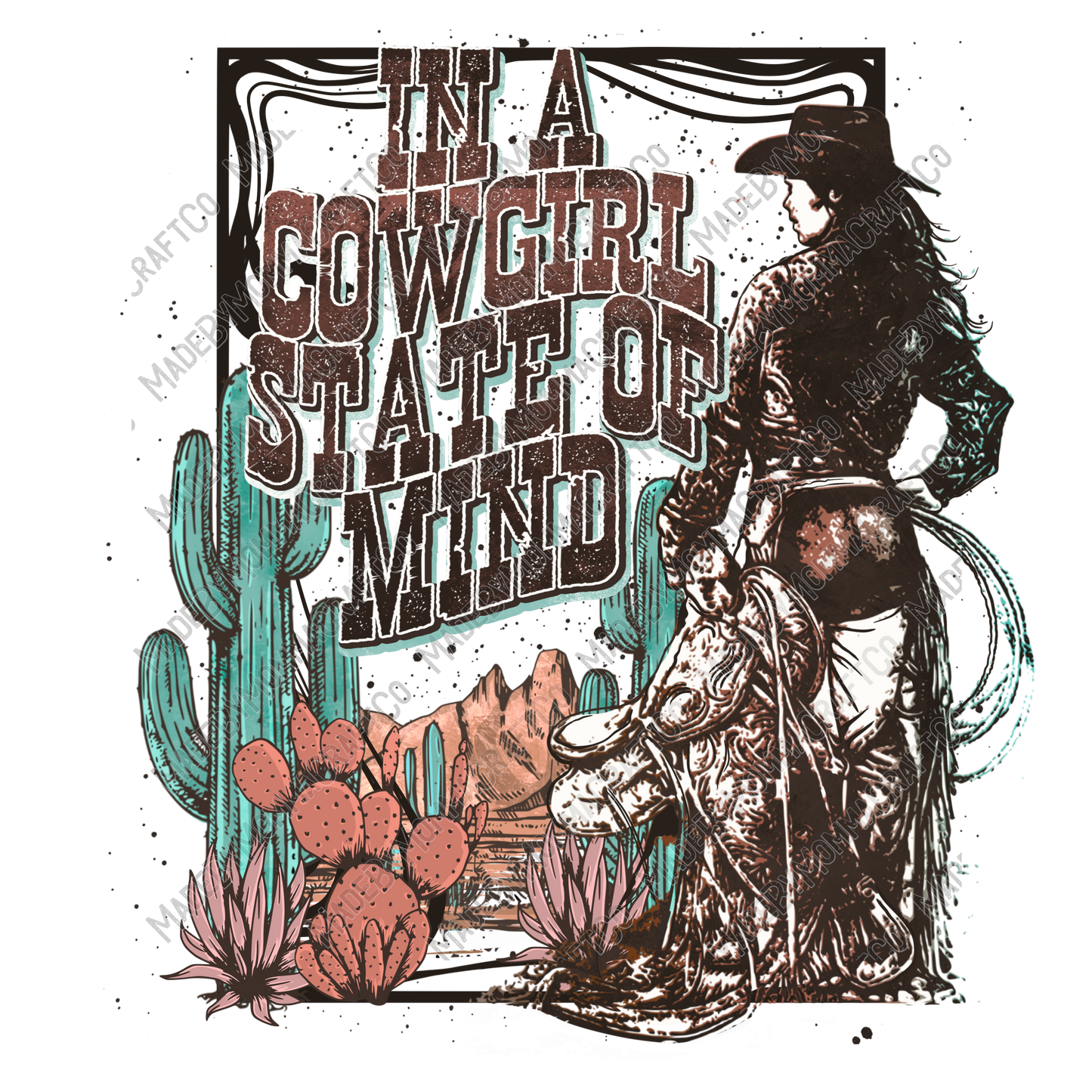 Cowgirl State Of Mind - Cheat Clear Waterslide™ or White Cast Sticker