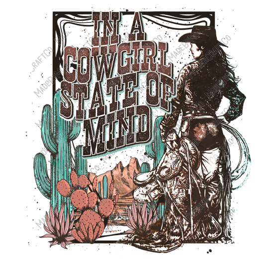 Cowgirl State Of Mind - Cheat Clear Waterslide™ or White Cast Sticker