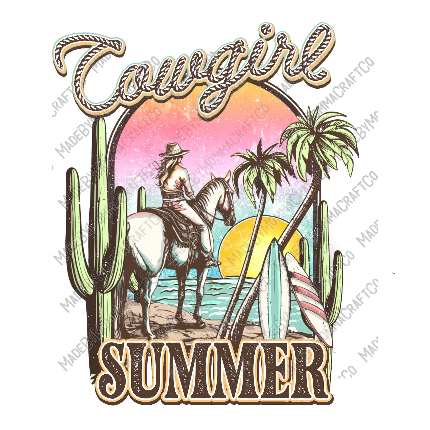 Cowgirl Summer - Country Western - Cheat Clear Waterslide™ or White Cast Sticker