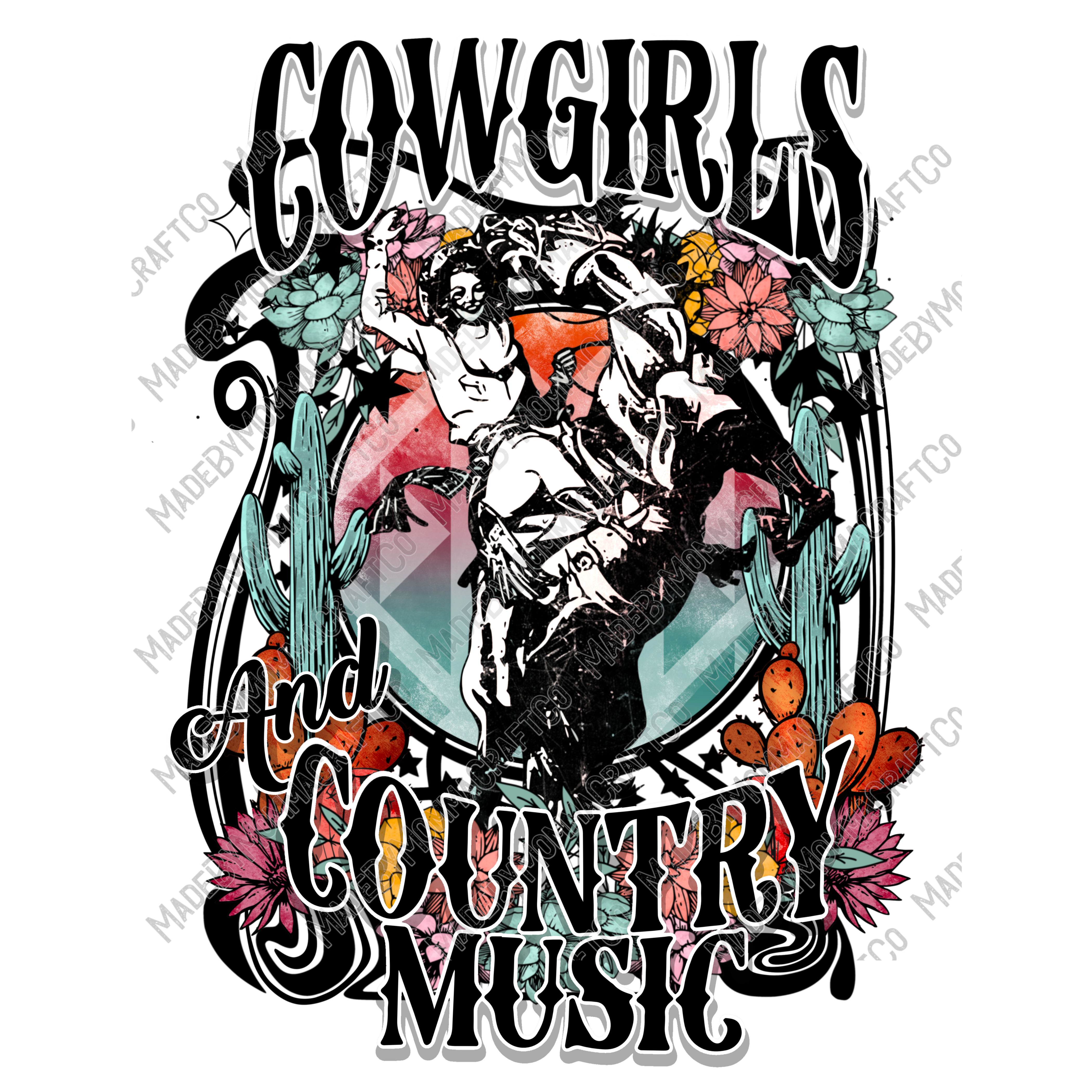 Cowgirls And Country Music - Cheat Clear Waterslide™ or White Cast Sticker