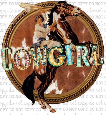 Cowhide Cowgirl - Country Western - Cheat Clear Waterslide™ or White Cast Sticker