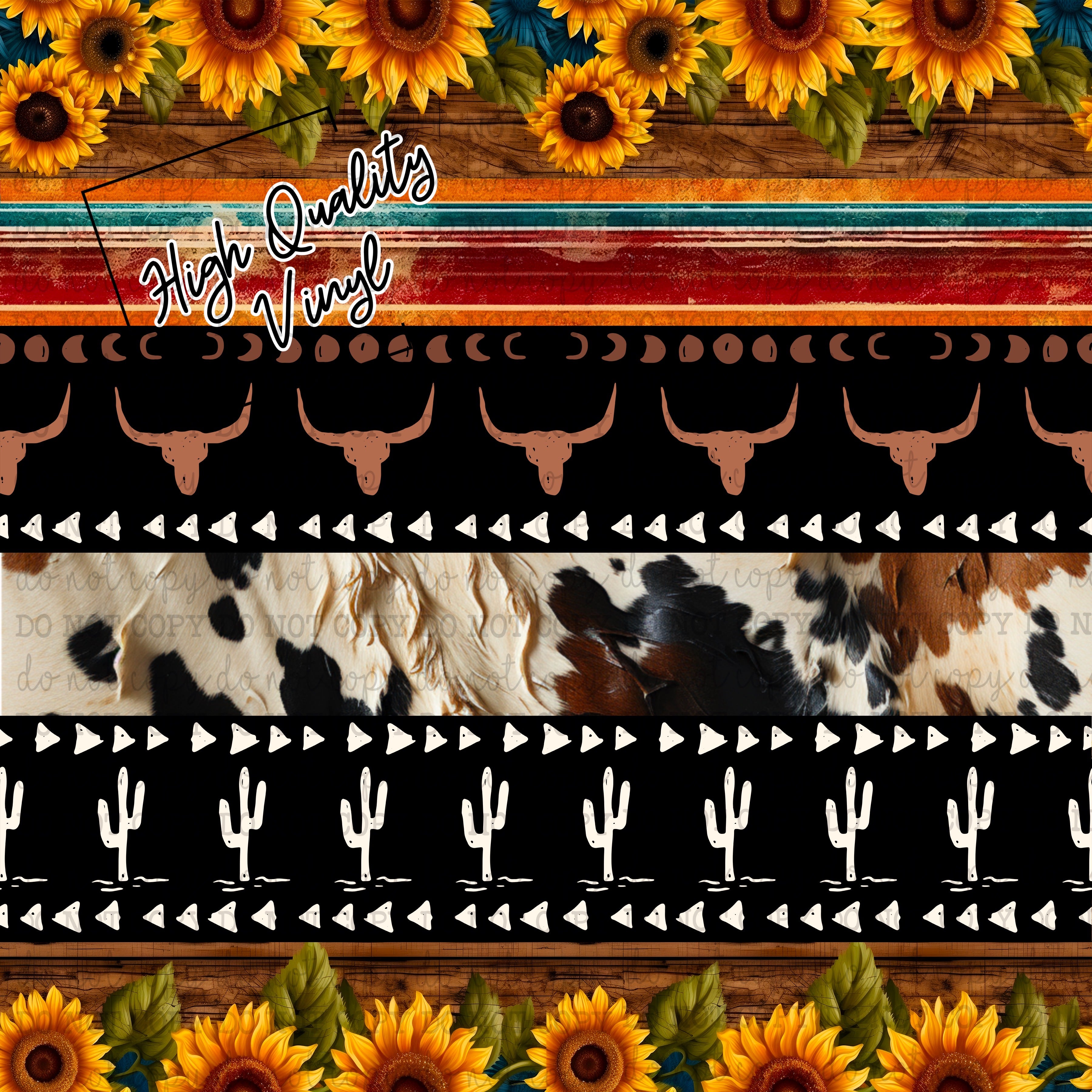 Cowhide Serape Southwestern Mashup  - Vinyl Or Waterslide Seamless Wrap