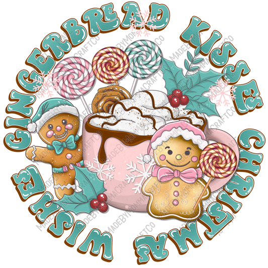 Gingerbread Kisses - Cheat Clear Waterslide™ or White Cast Sticker