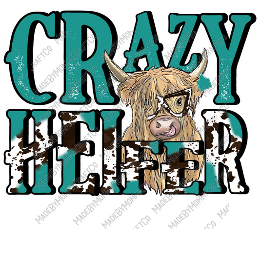 Crazy Heifer Highland - Country Western / Retro - Cheat Clear Waterslide™ or Cheat Clear Sticker Decal