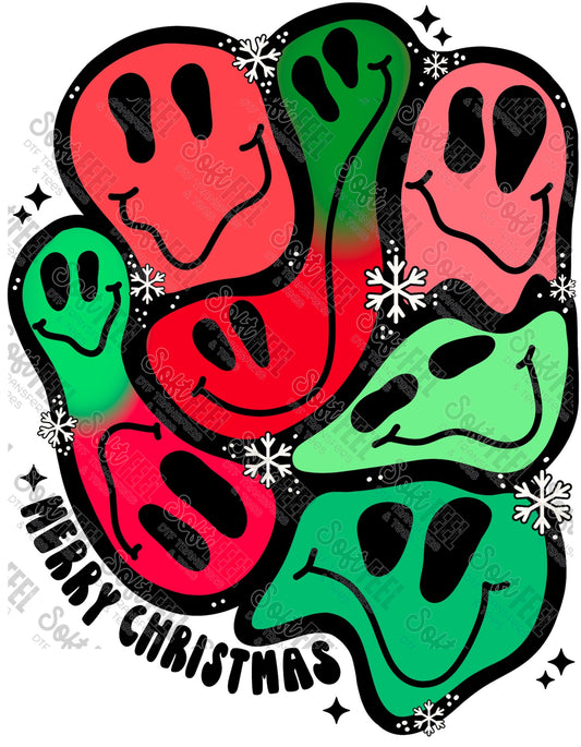 Crazy Christmas Smiley - Christmas / Retro - Direct To Film Transfer / DTF - Heat Press Clothing Transfer