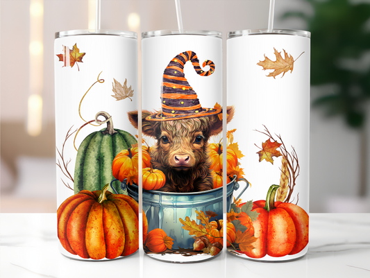 Spooky Highland Cow - Sublimation or Waterslide Wrap - 20oz and 30oz