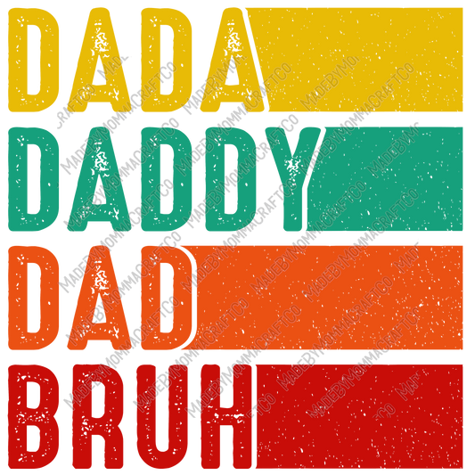 Dada Daddy Dad Bruh - Cheat Clear Waterslide™ or White Cast Sticker