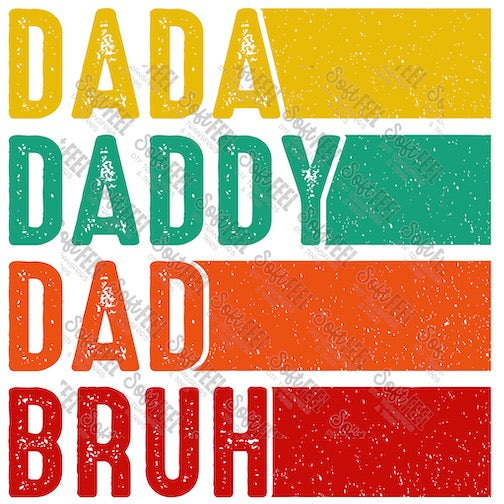 Dada Daddy Dad Bruh - Men&#39;s - Direct To Film Transfer / DTF - Heat Press Clothing Transfer
