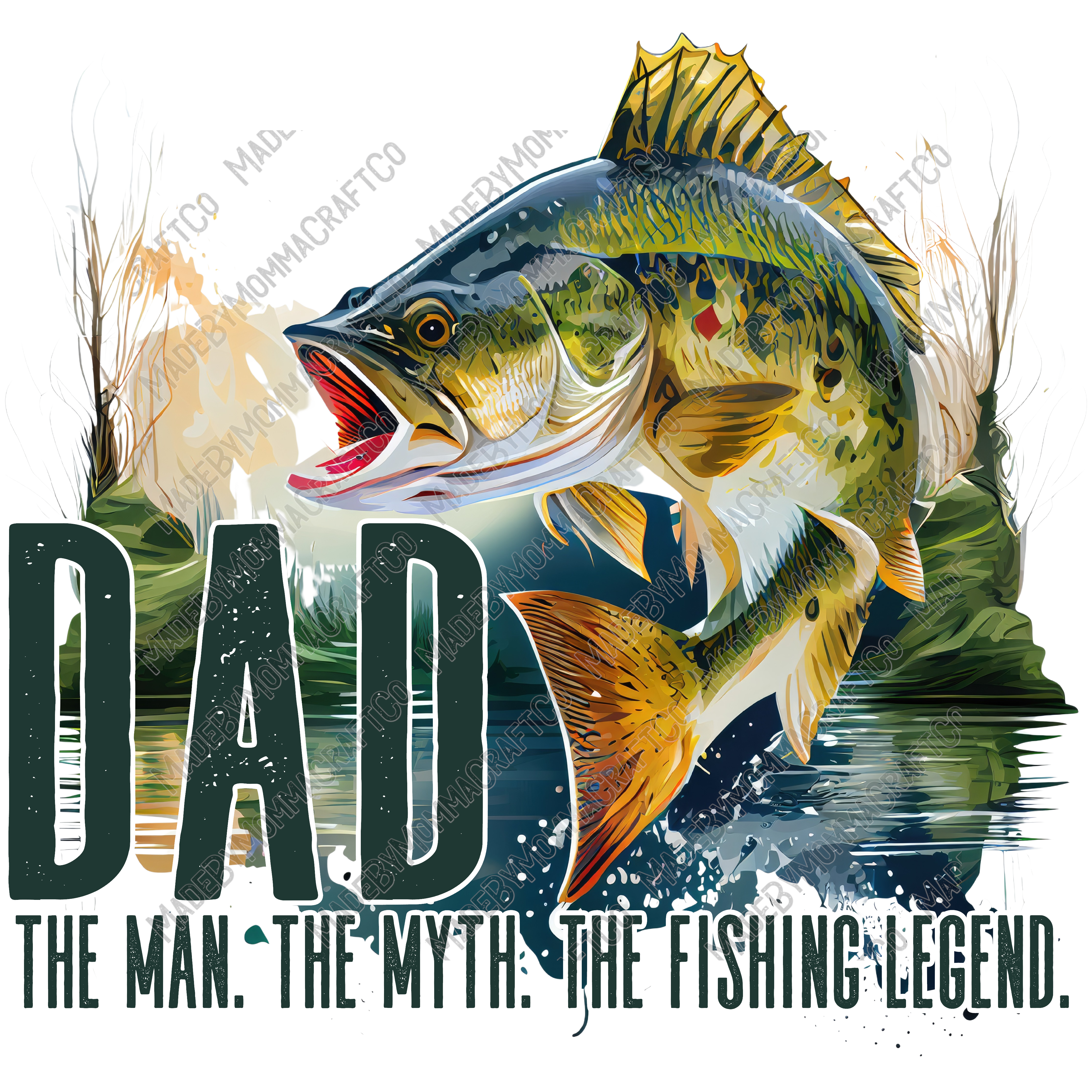 Dad The Man Myth The Fishing Legend - Cheat Clear Waterslide™ or White Cast Sticker