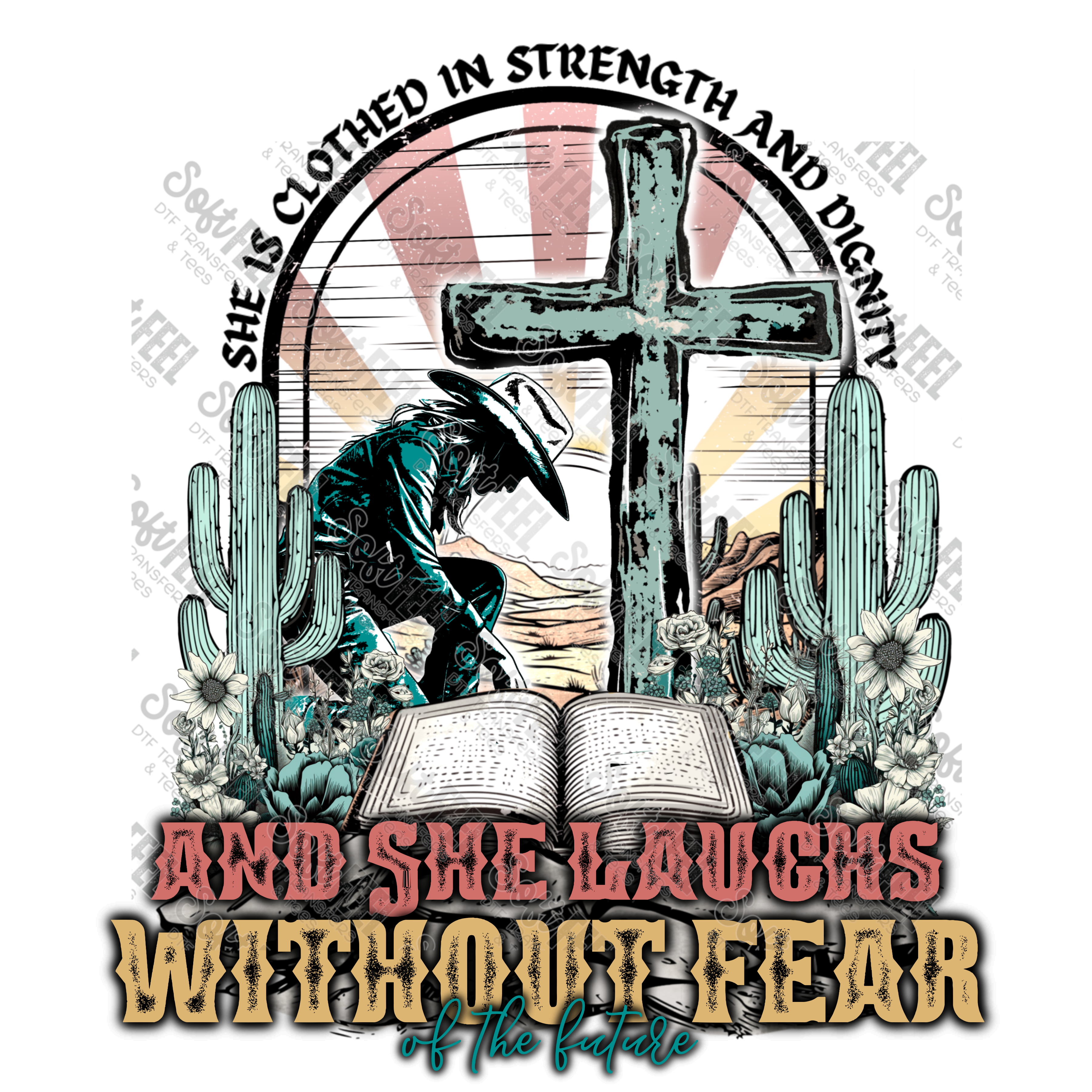 Laughs Without Fear - Womens / Western - Direct To Film Transfer / DTF - Heat Press Clothing Transfer