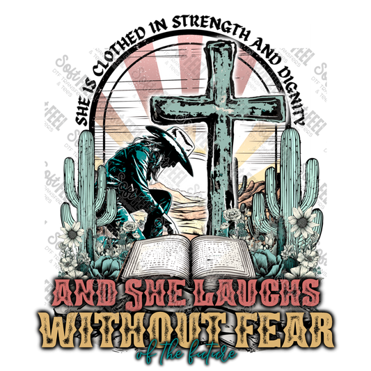 Laughs Without Fear - Womens / Western - Direct To Film Transfer / DTF - Heat Press Clothing Transfer