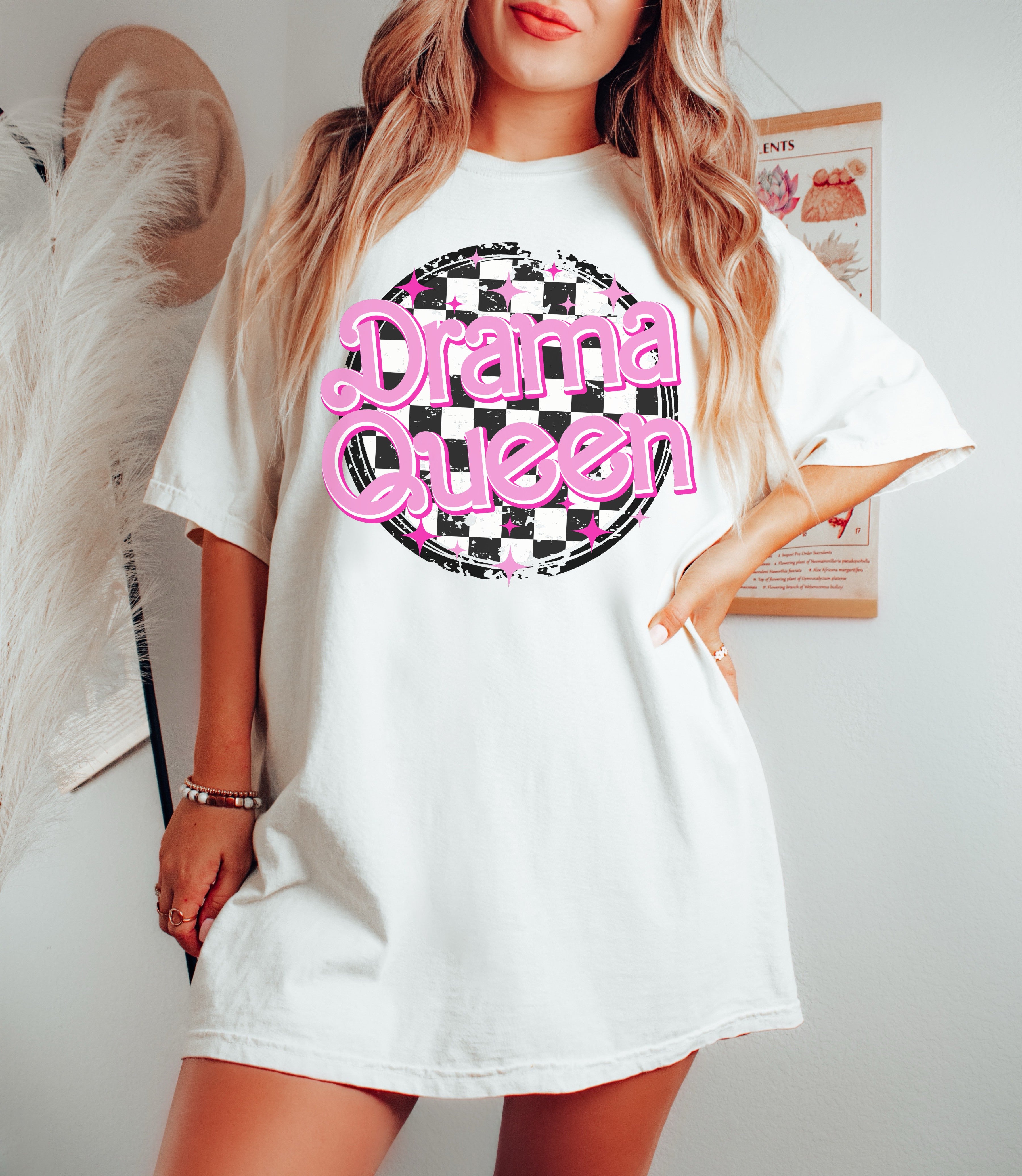 DRAMA QUEEN - Women&#39;s / Youth / Retro - Direct To Film Transfer / DTF - Heat Press Clothing Transfer