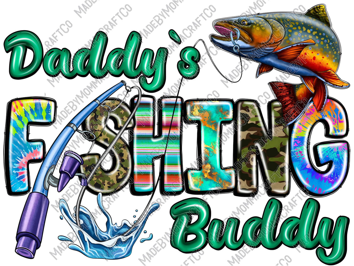 Daddys Fishing Buddy  - Youth - Cheat Clear Waterslide™ or White Cast Sticker