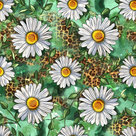 Daisy And Leopard - Vinyl Or Waterslide Seamless Wrap