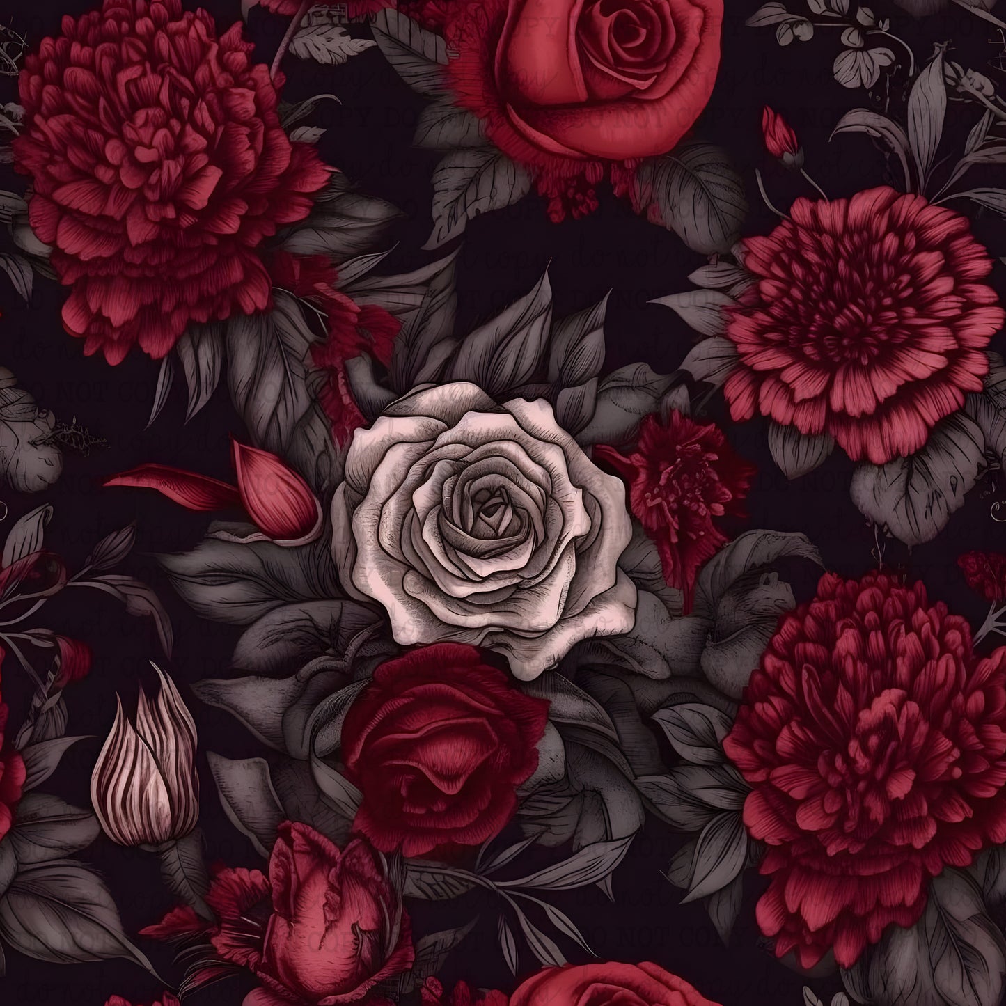 Dark Florals 11 - Vinyl Or Waterslide Seamless Wrap