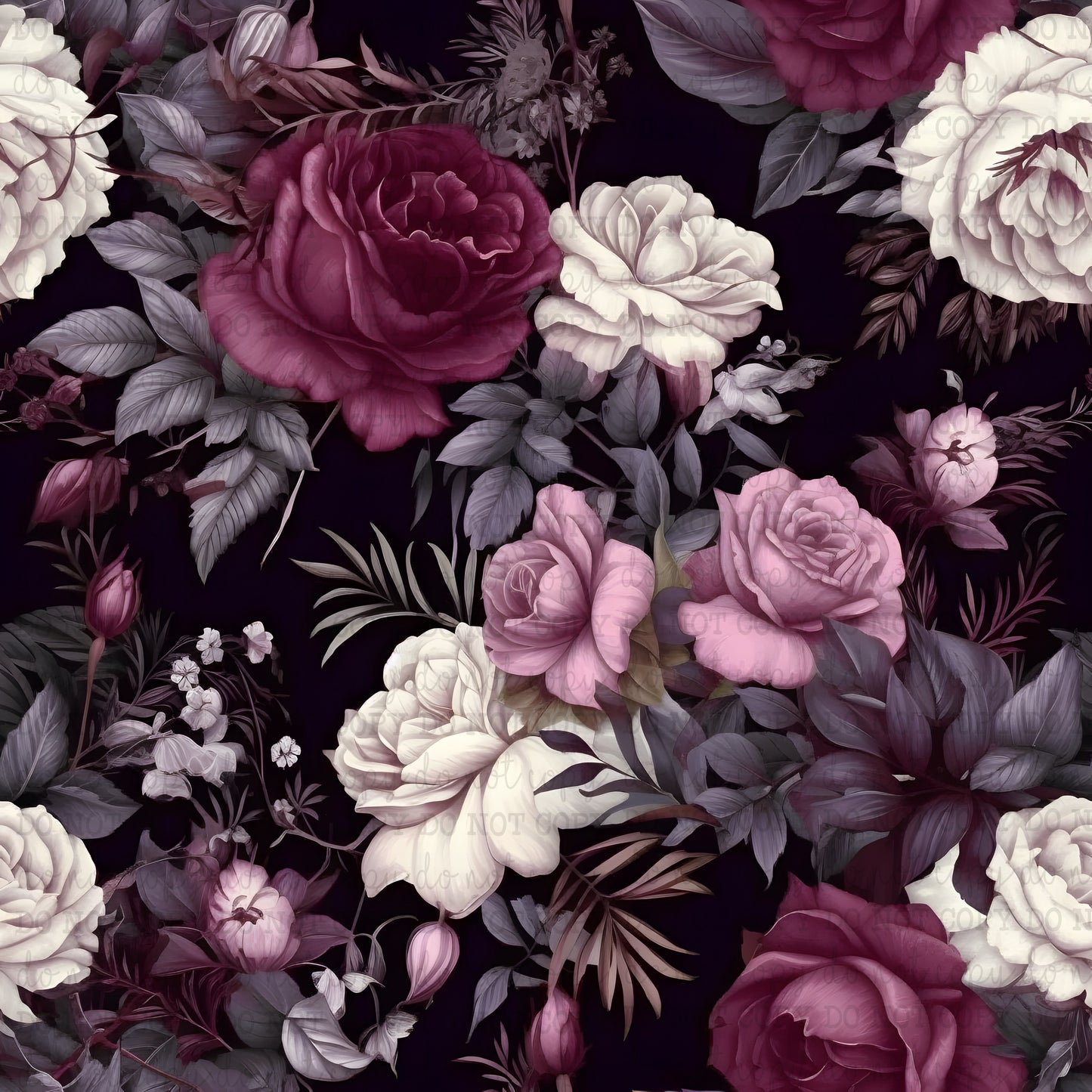 Dark Florals 15 - Vinyl Or Waterslide Seamless Wrap