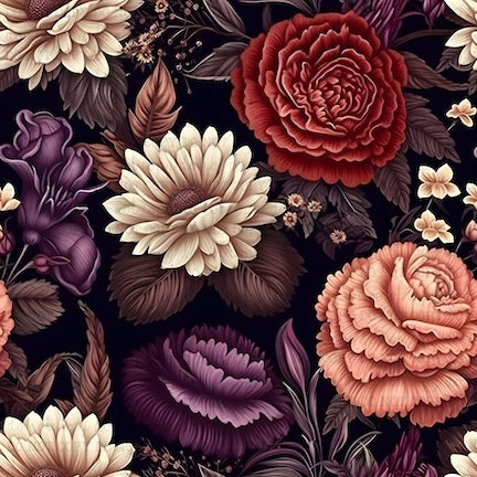 Dark Florals 18 - Vinyl Or Waterslide Seamless Wrap