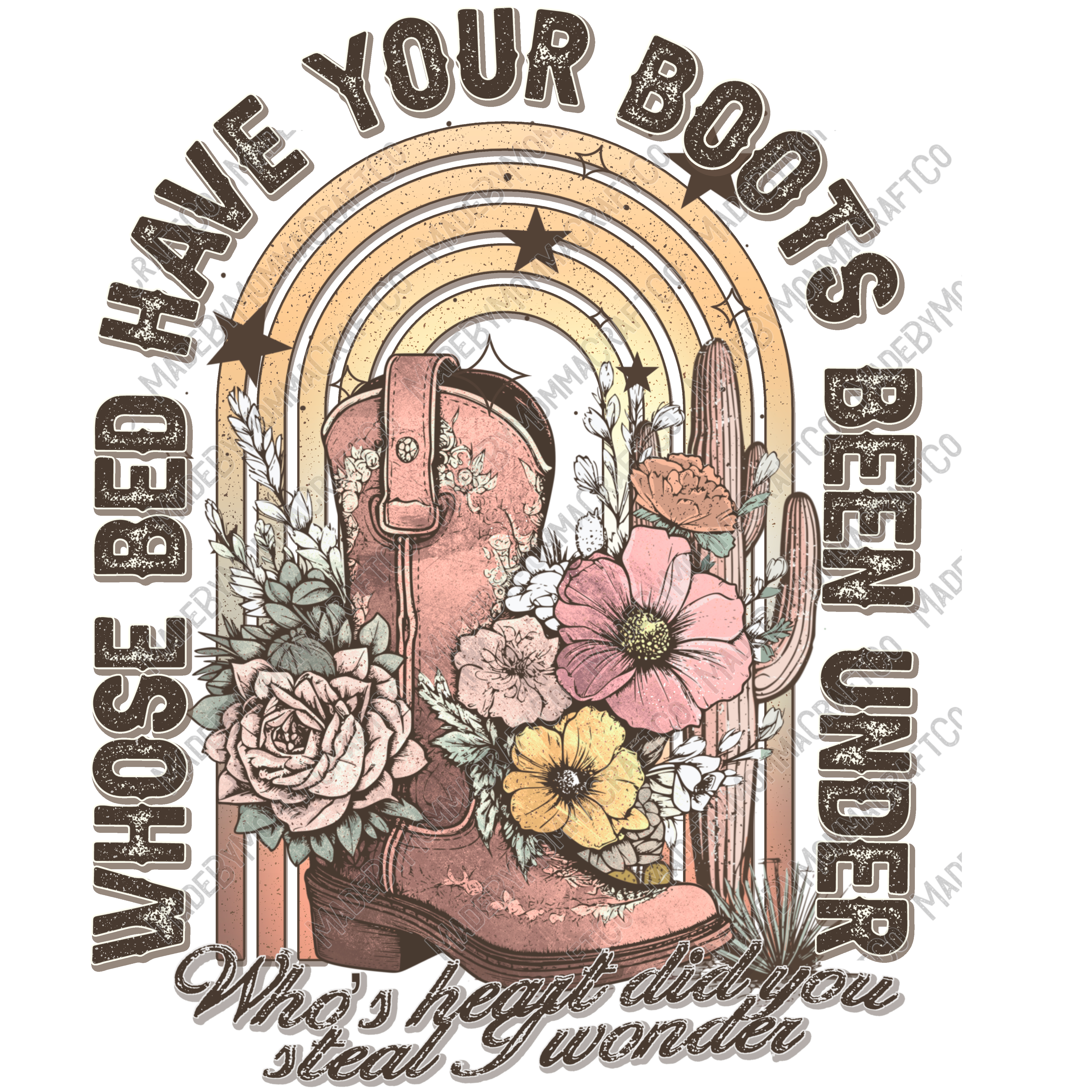 Who&#39;s Bed Boots Western Cowgirl - Cheat Clear Waterslide™ or White Cast Sticker