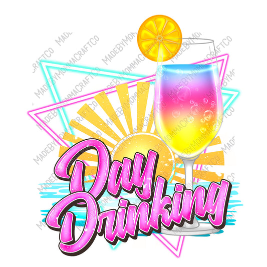 Day Drinking Retro Neon - Cheat Clear Waterslide™ or White Cast Sticker