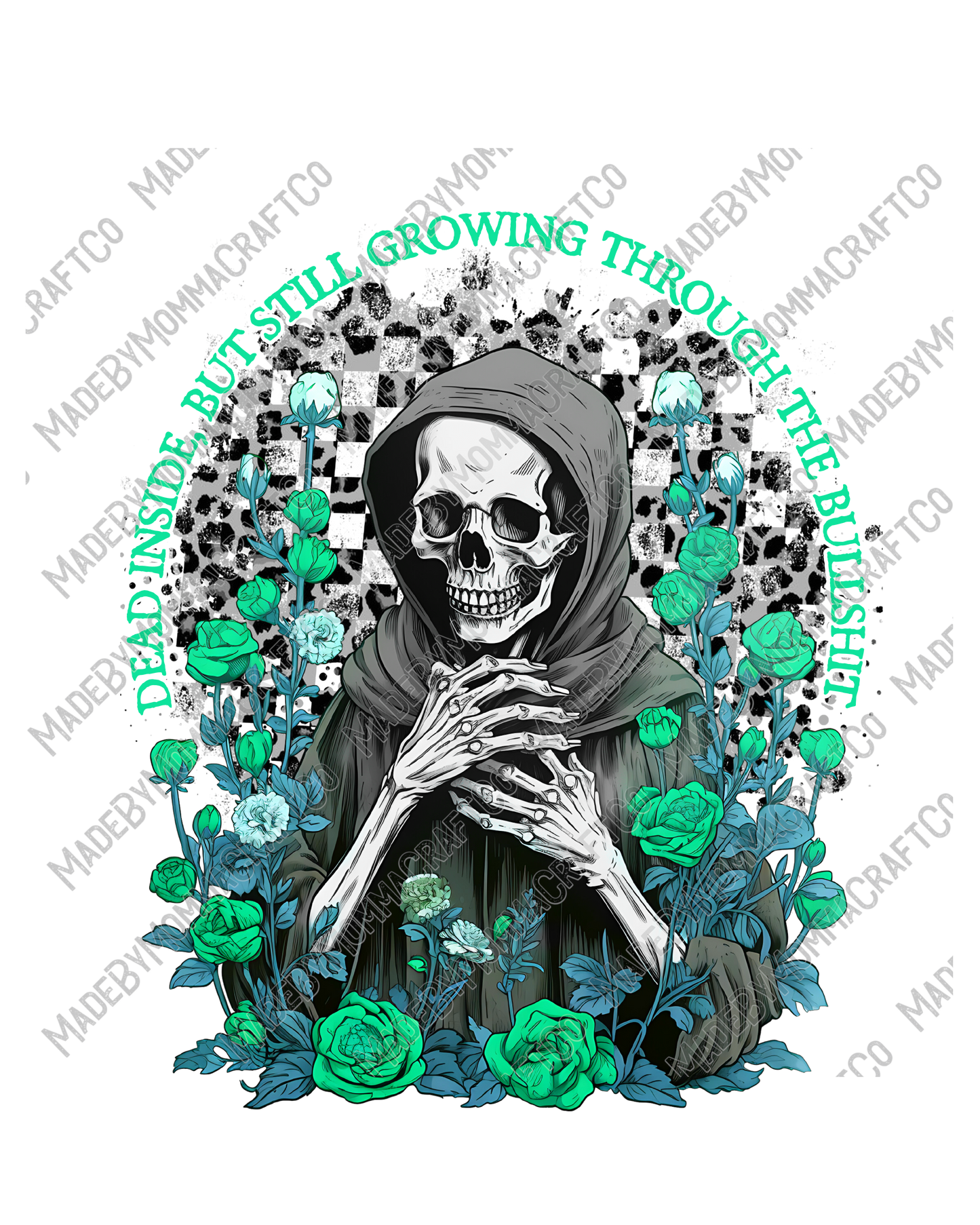 Dead Inside But Growing Skeleton - Cheat Clear Waterslide™ or White Cast Sticker