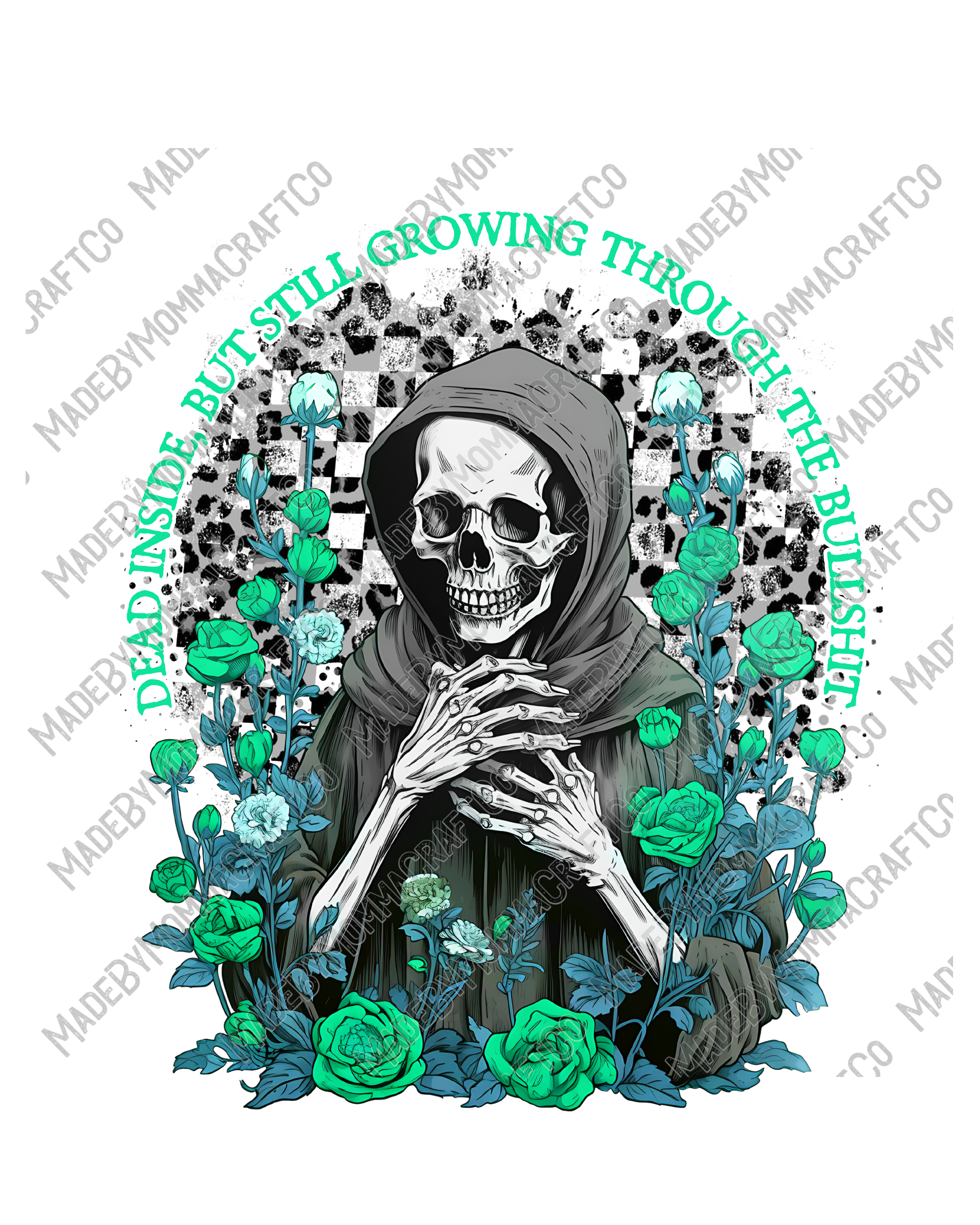 Dead Inside But Growing Skeleton - Cheat Clear Waterslide™ or White Cast Sticker