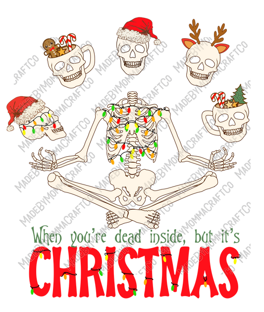 Dead Inside But Its Christmas - Cheat Clear Waterslide™ or White Cast Sticker