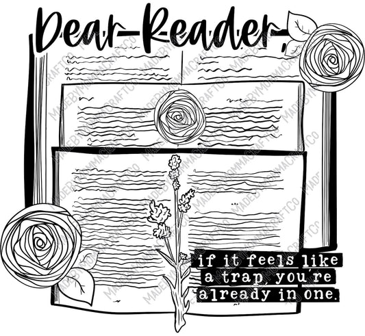 Dear Reader - School - Cheat Clear Waterslide™ or White Cast Sticker