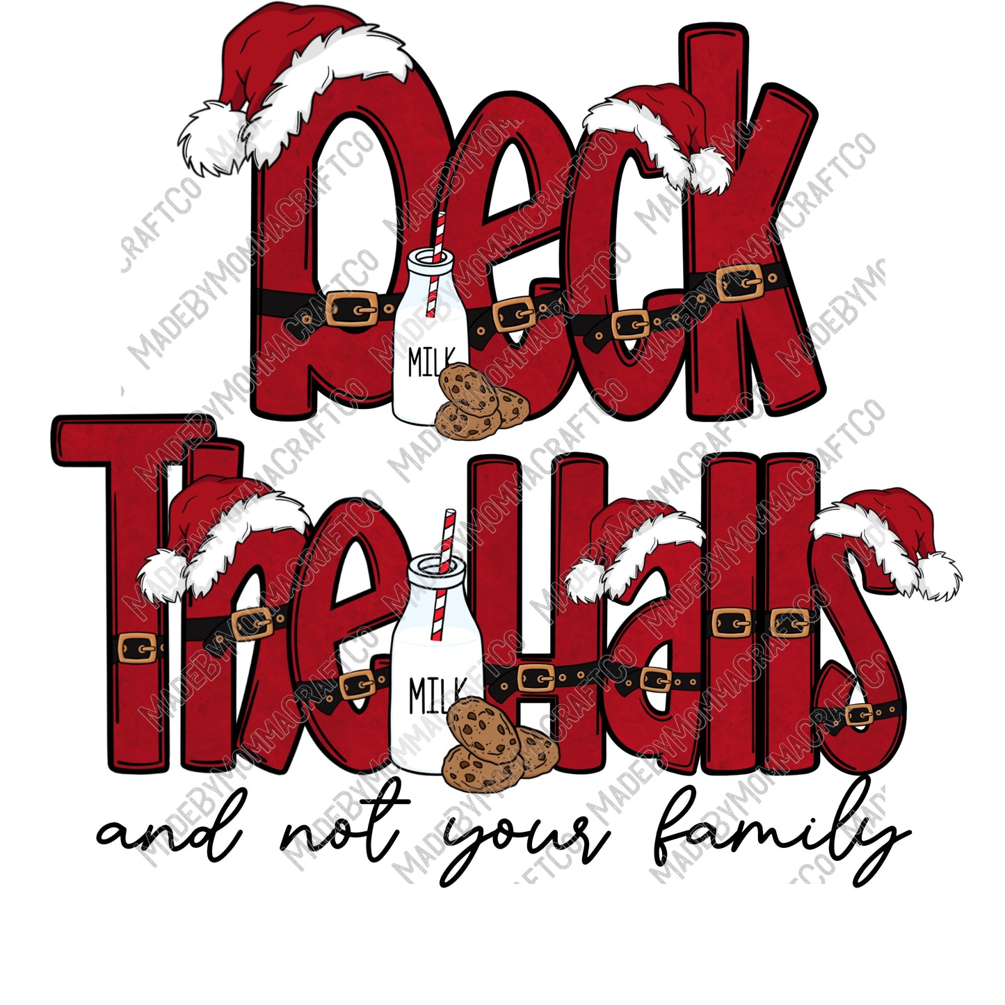 Deck The Halls - Christmas - Cheat Clear Waterslide™ or White Cast Sticker