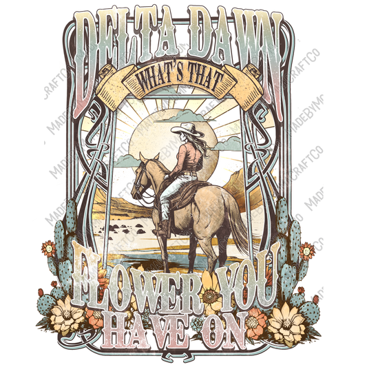 Flower Western Cowgirl - Cheat Clear Waterslide™ or White Cast Sticker