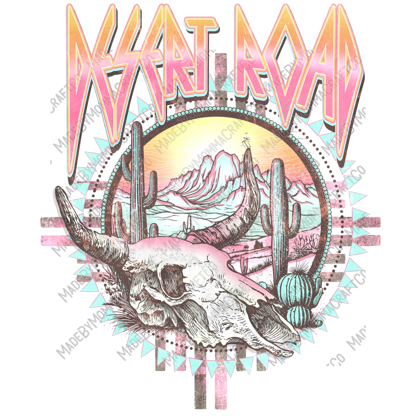 Desert Skull - Summer - Country Western - Cheat Clear Waterslide™ or White Cast Sticker