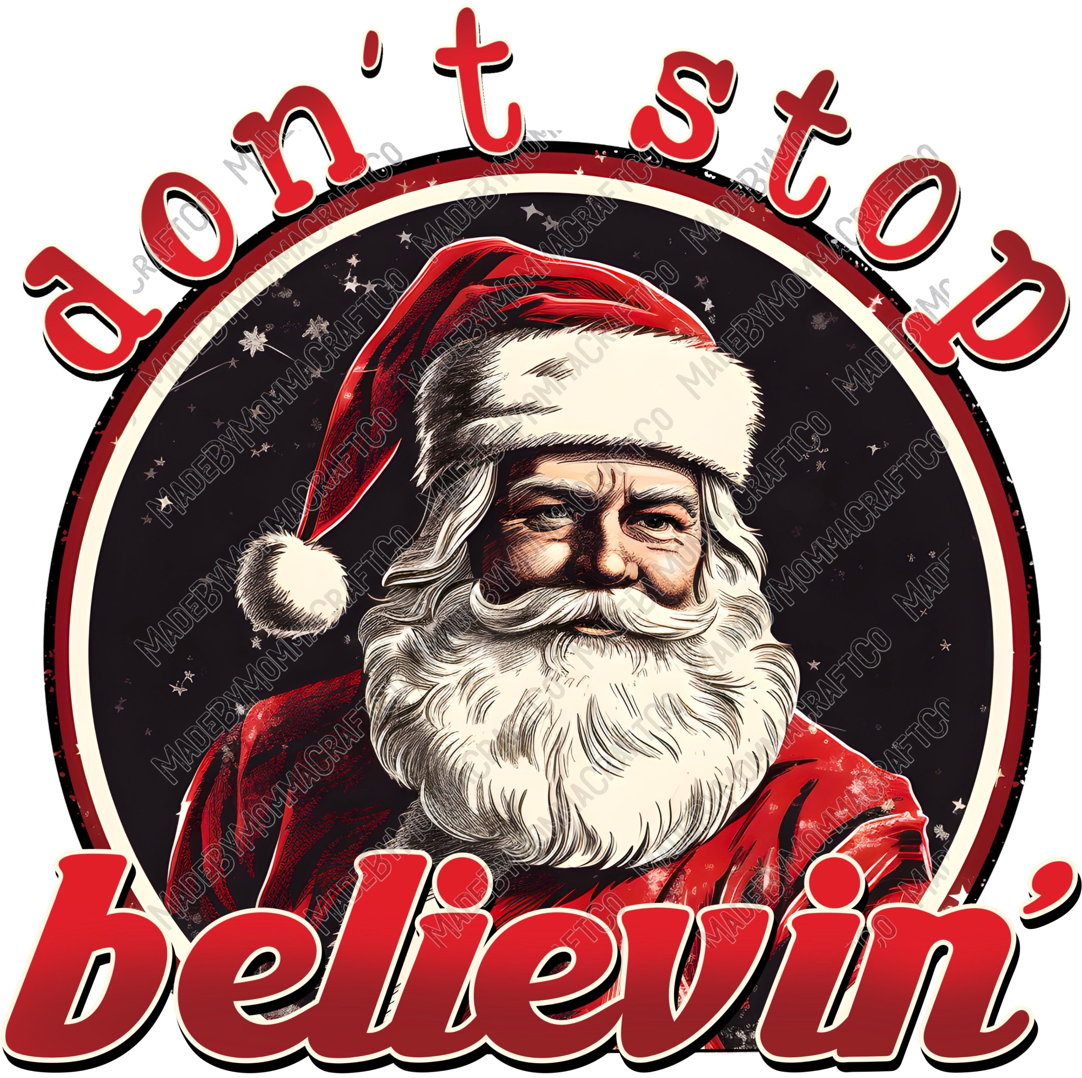 Don&#39;t Stop - Christmas - Cheat Clear Waterslide™ or White Cast Sticker