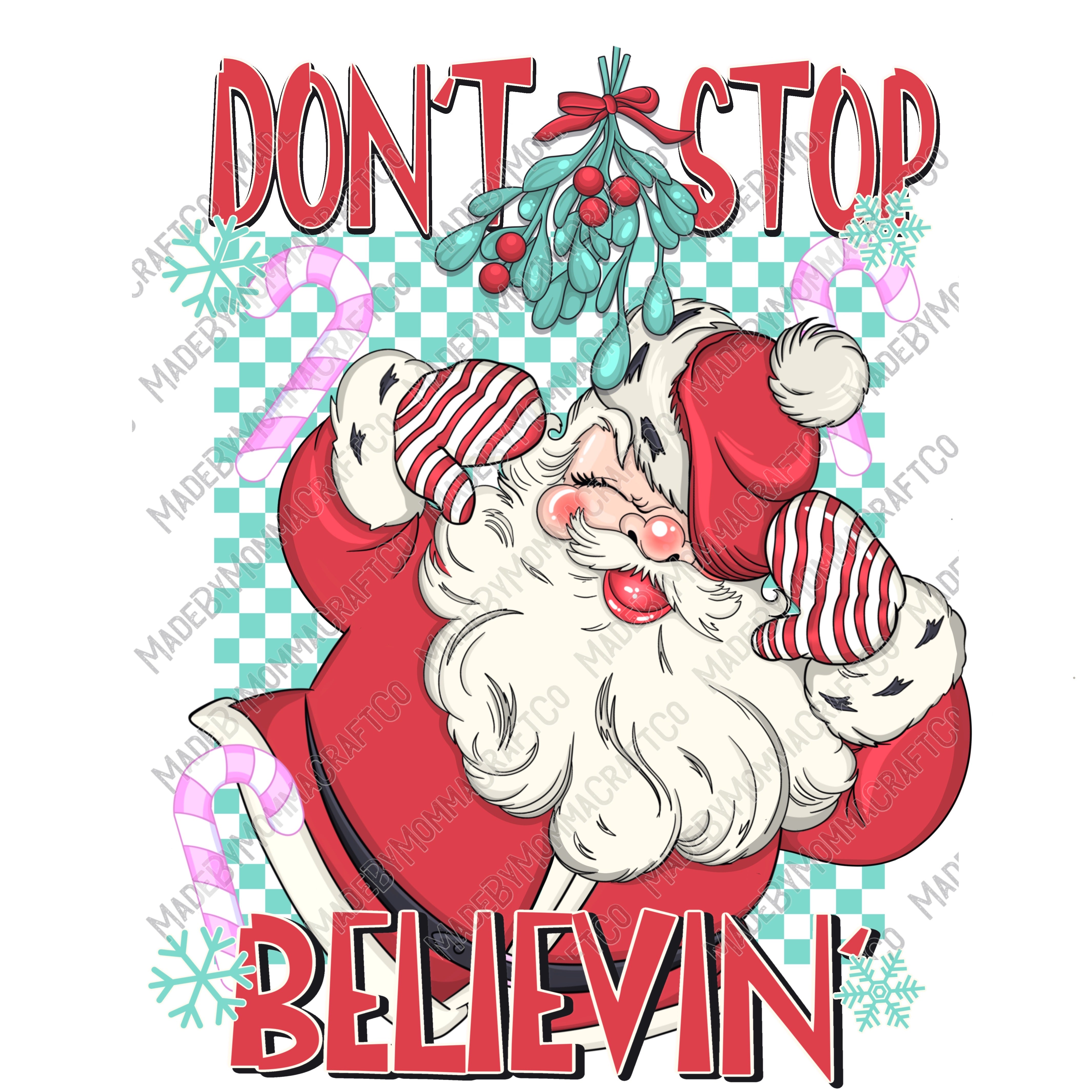 Don&#39;t Stop Believing - Christmas - Cheat Clear Waterslide™ or White Cast Sticker