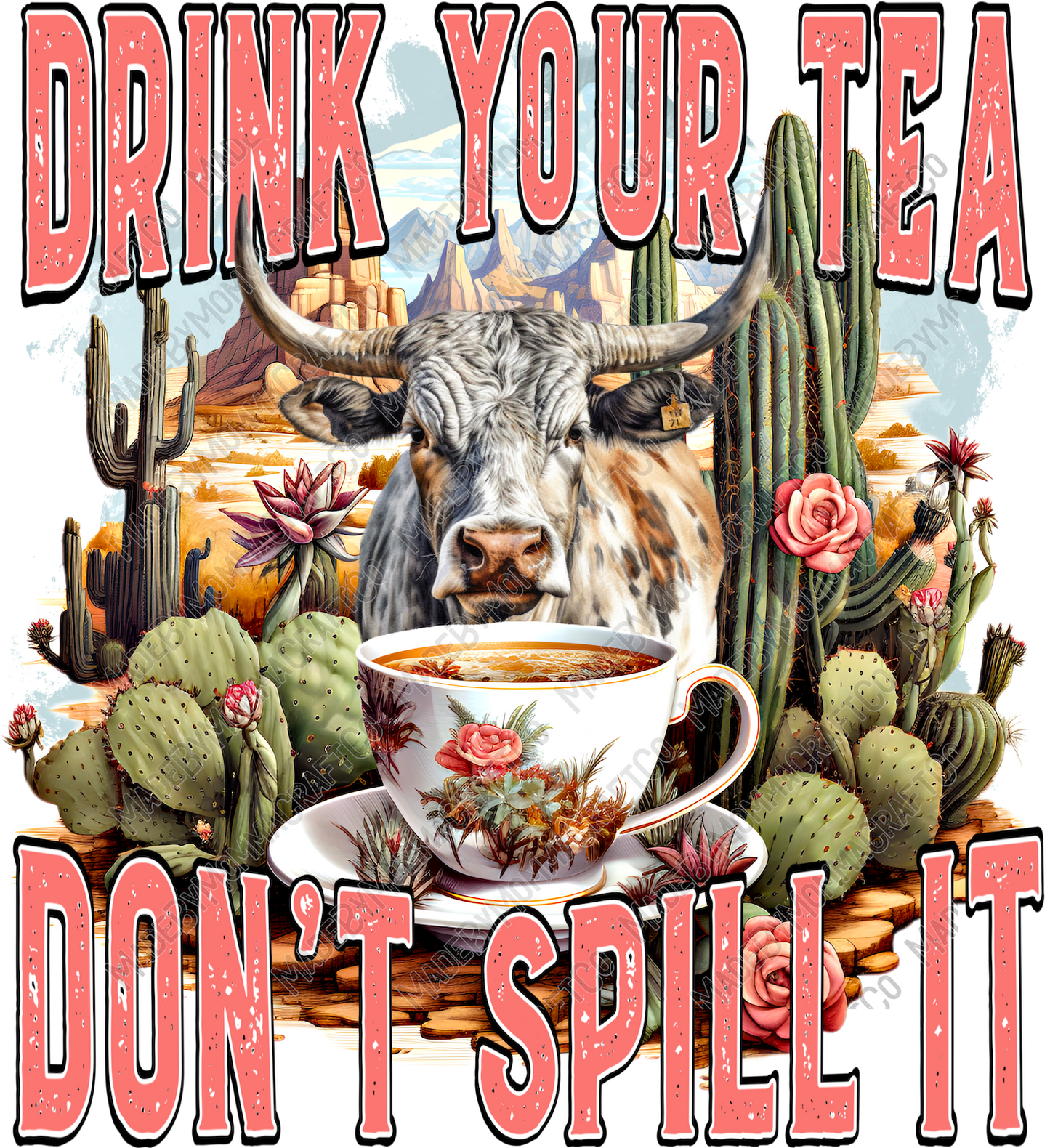 Drink Your Tea Cow - Cheat Clear Waterslide™ or White Cast Sticker