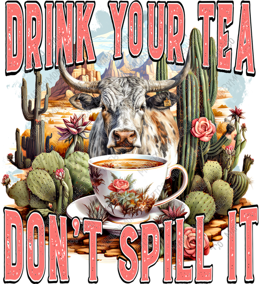 Drink Your Tea Cow - Cheat Clear Waterslide™ or White Cast Sticker