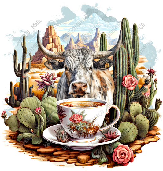 Western Cow and Tea - Cheat Clear Waterslide™ or White Cast Sticker